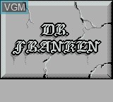 Title screen of the game Dr. Franken on Nintendo Game Boy