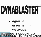 Title screen of the game Dynablaster on Nintendo Game Boy