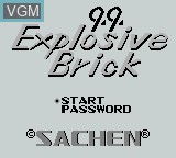 Title screen of the game Explosive Brick on Nintendo Game Boy