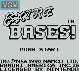 Title screen of the game Extra Bases on Nintendo Game Boy