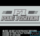 Title screen of the game F1 Pole Position on Nintendo Game Boy
