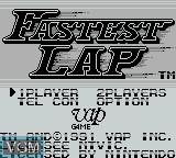 Title screen of the game Fastest Lap on Nintendo Game Boy
