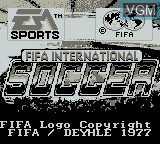 Title screen of the game FIFA International Soccer on Nintendo Game Boy