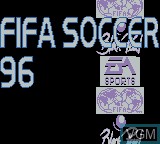 Title screen of the game FIFA Soccer 96 on Nintendo Game Boy