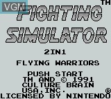 Title screen of the game Fighting Simulator - 2-in-1 Flying Warriors on Nintendo Game Boy