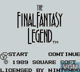 Title screen of the game Final Fantasy Legend, The on Nintendo Game Boy