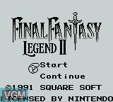 Title screen of the game Final Fantasy Legend II on Nintendo Game Boy