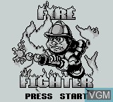 Title screen of the game Fire Fighter on Nintendo Game Boy