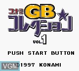 Title screen of the game Konami GB Collection Vol. 1 on Nintendo Game Boy