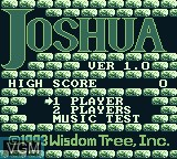 Title screen of the game Joshua & the Battle of Jericho on Nintendo Game Boy