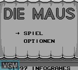 Title screen of the game Die Maus on Nintendo Game Boy