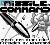 Title screen of the game Missile Command on Nintendo Game Boy