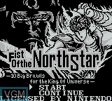 Title screen of the game Fist of the North Star - 10 Big Brawls for the King of the Universe on Nintendo Game Boy