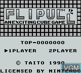 Title screen of the game Flipull on Nintendo Game Boy