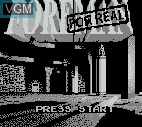 Title screen of the game Foreman For Real on Nintendo Game Boy