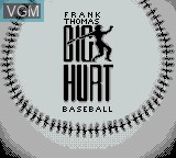 Title screen of the game Frank Thomas - Big Hurt Baseball on Nintendo Game Boy