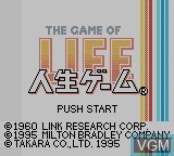 Title screen of the game Jinsei Game on Nintendo Game Boy