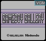 Title screen of the game Game Boy Gallery on Nintendo Game Boy