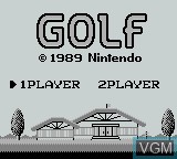 Title screen of the game Golf on Nintendo Game Boy