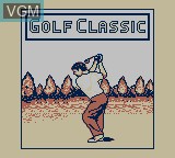 Title screen of the game Golf Classic on Nintendo Game Boy