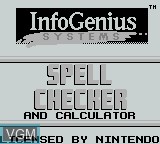 Title screen of the game InfoGenius Productivity Pak - Spell Checker and Calculator on Nintendo Game Boy