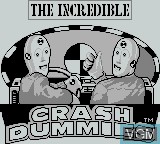 Title screen of the game Incredible Crash Dummies, The on Nintendo Game Boy