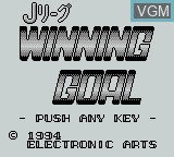 Title screen of the game J.League Winning Goal on Nintendo Game Boy