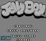 Title screen of the game Jelly Boy on Nintendo Game Boy
