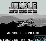 Title screen of the game Jungle Strike on Nintendo Game Boy