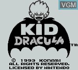 Title screen of the game Kid Dracula on Nintendo Game Boy