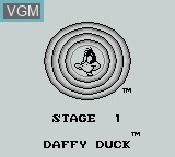 Menu screen of the game Looney Tunes on Nintendo Game Boy