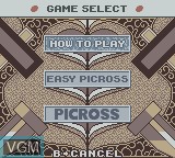Menu screen of the game Mario's Picross on Nintendo Game Boy