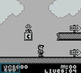 Menu screen of the game McDonaldland on Nintendo Game Boy