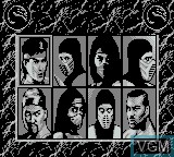 Menu screen of the game Mortal Kombat II on Nintendo Game Boy