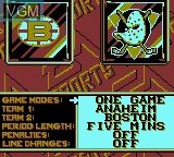 Menu screen of the game NHL 96 on Nintendo Game Boy