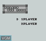 Menu screen of the game Power Mission on Nintendo Game Boy
