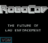 Menu screen of the game RoboCop on Nintendo Game Boy