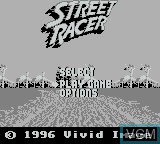 Menu screen of the game Street Racer on Nintendo Game Boy