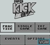 Menu screen of the game Super Kick Off on Nintendo Game Boy