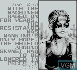 Menu screen of the game Terminator 2 - Judgment Day on Nintendo Game Boy