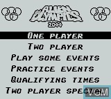 Menu screen of the game Alien Olympics on Nintendo Game Boy