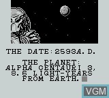 Menu screen of the game Alien vs. Predator - The Last of His Clan on Nintendo Game Boy