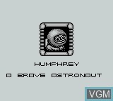 Menu screen of the game Altered Space - A 3-D Alien Adventure on Nintendo Game Boy