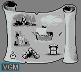 Menu screen of the game Yogi Bear in Yogi Bear's Goldrush on Nintendo Game Boy