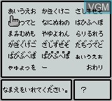 Menu screen of the game Ayakashi no Shiro on Nintendo Game Boy