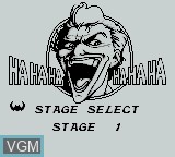 Menu screen of the game Batman - Return of the Joker on Nintendo Game Boy