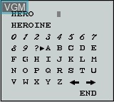 Menu screen of the game Battle of Olympus, The on Nintendo Game Boy