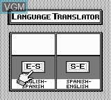 Menu screen of the game InfoGenius Productivity Pak - Berlitz Spanish Translator on Nintendo Game Boy