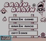 Menu screen of the game Brain Drain on Nintendo Game Boy