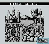Menu screen of the game Castlevania II - Belmont's Revenge on Nintendo Game Boy